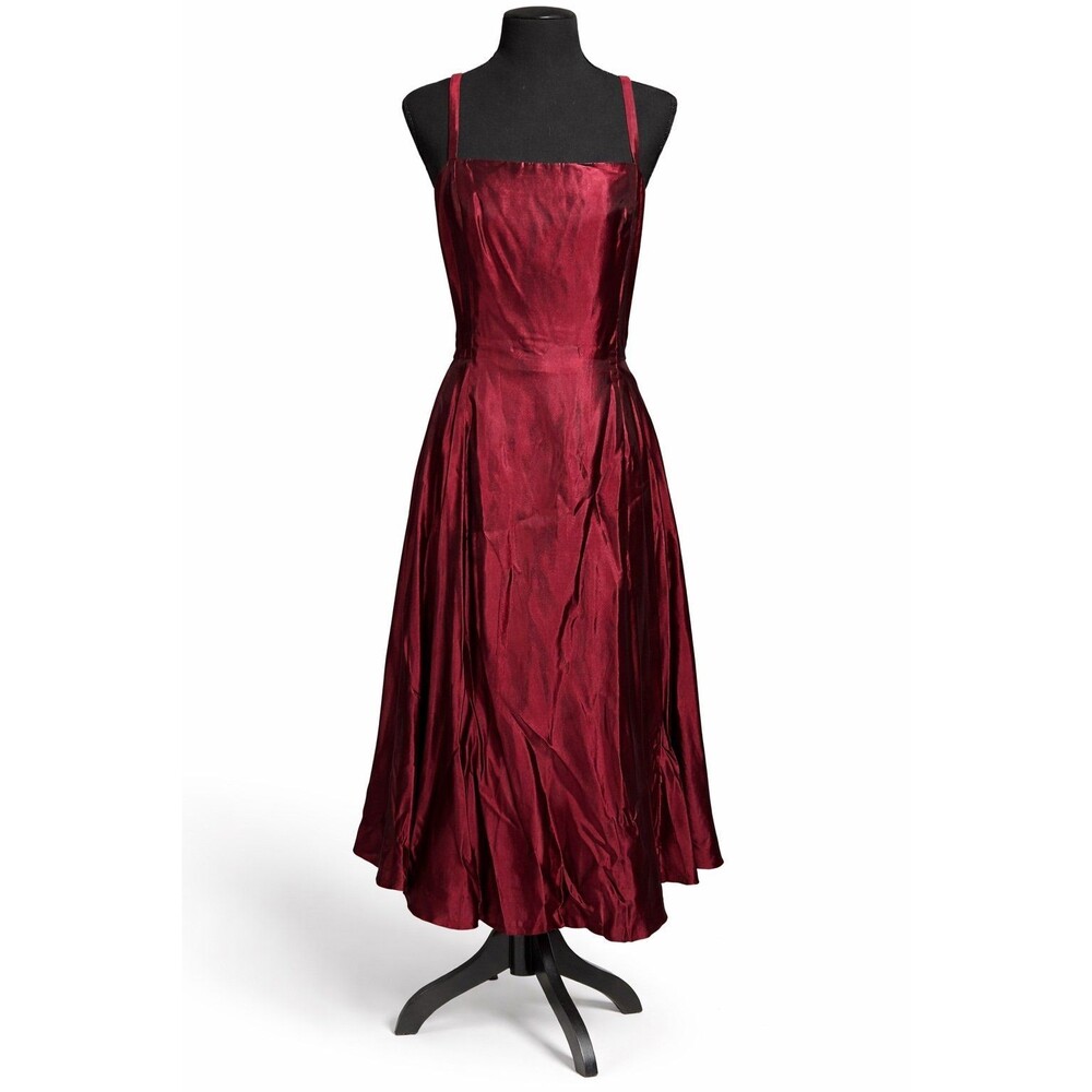 Alex Evenings Burgundy Taffeta Dress – Elegant Formal Evening Gown